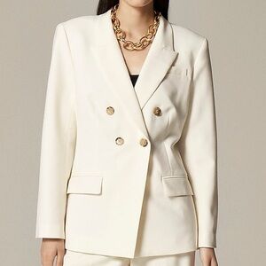 BRAND NEW J. Crew Cream Double-Breasted Blazer in Size 10